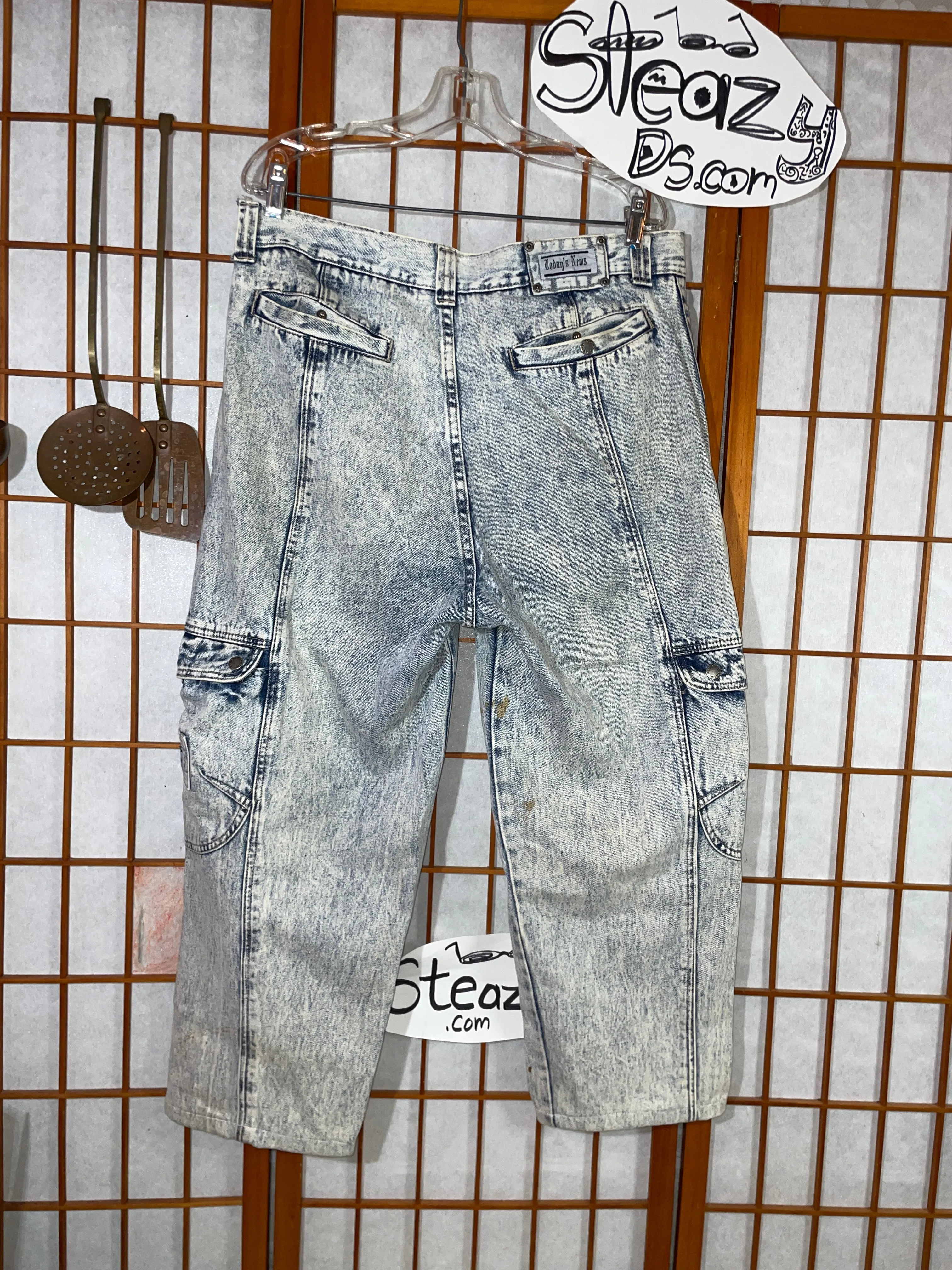 Acid Wash Cargo Pants Men Jeans Today's News 36x30