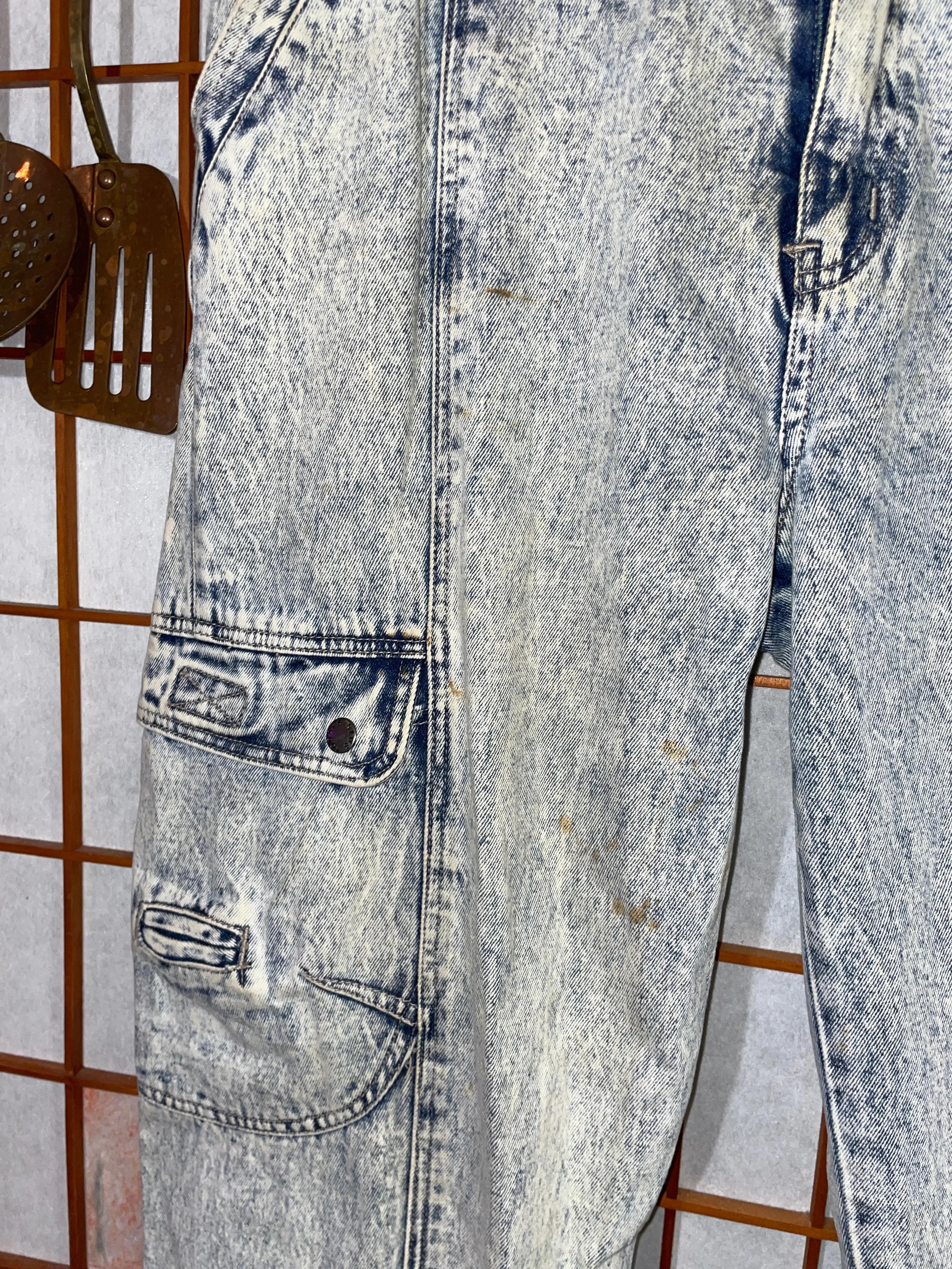 Acid Wash Cargo Pants Men Jeans Today's News 36x30