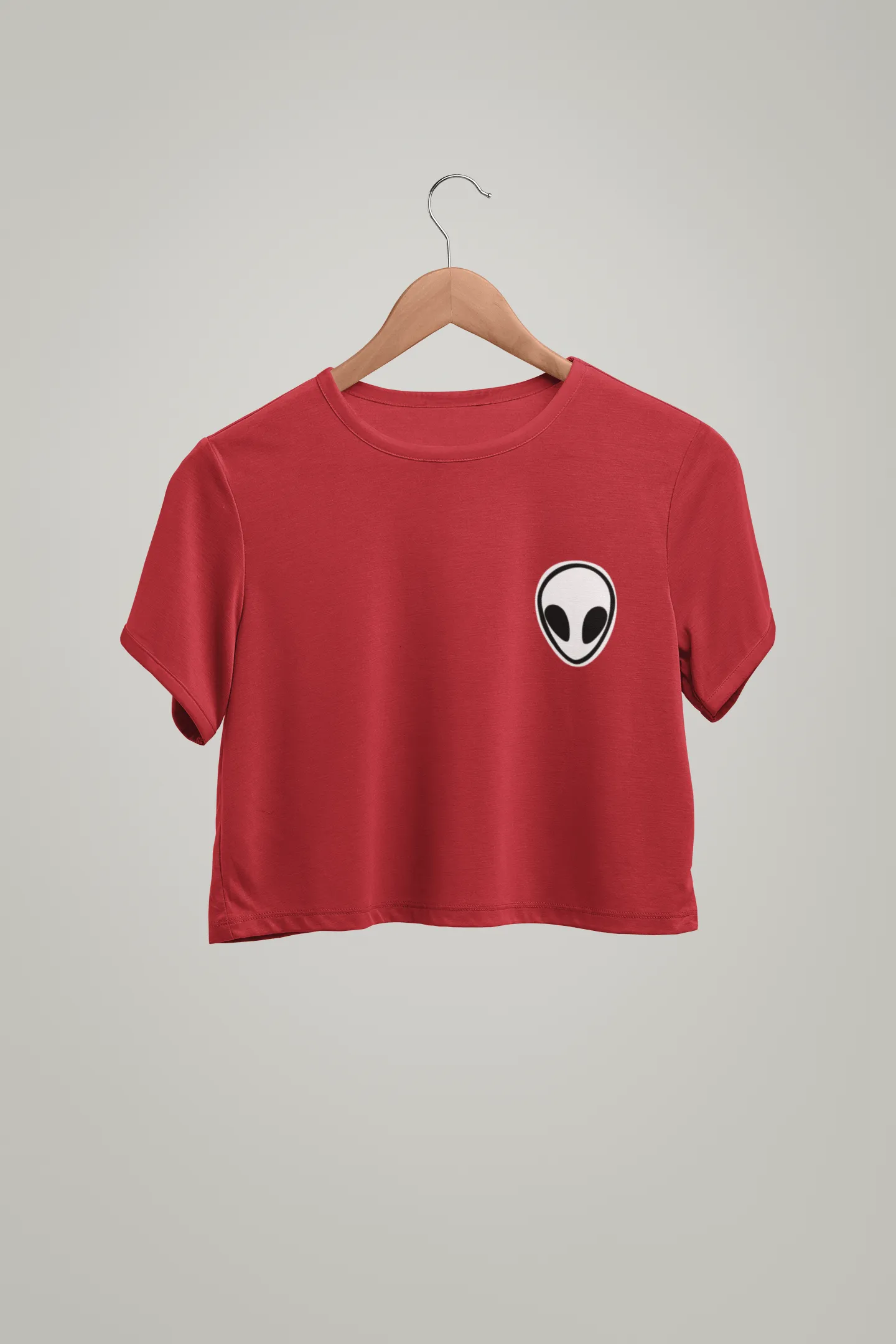 Alien Pocket Design Half-sleeve Crop Top