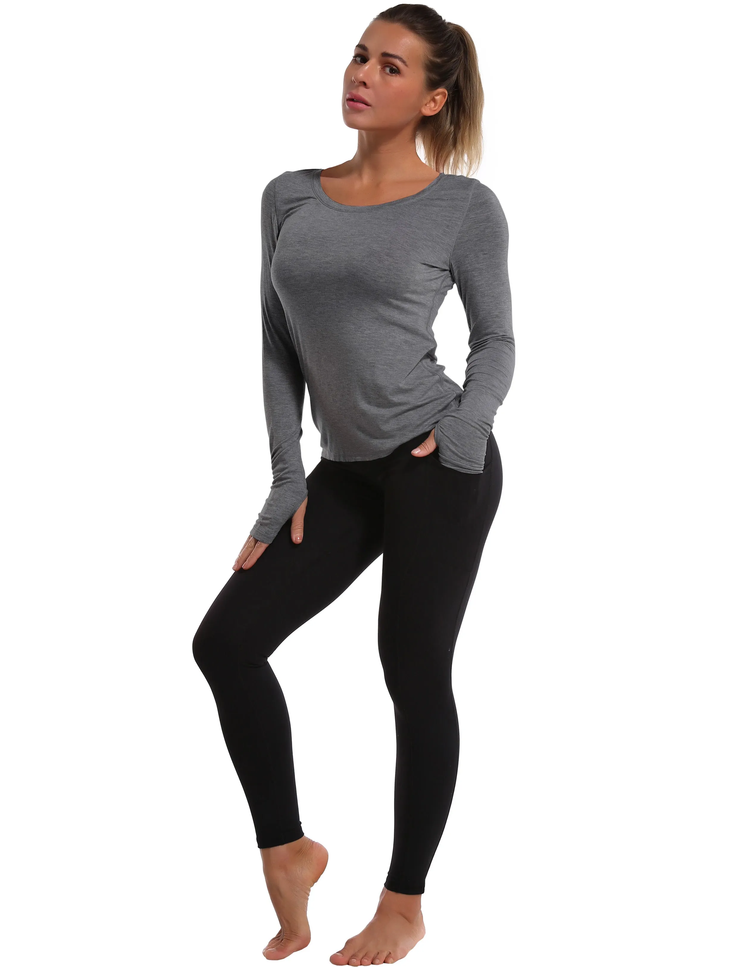 Athlete Long Sleeve Tops heathercharcoal_Golf