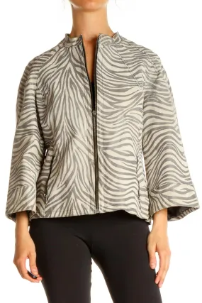 Beige Zebra Print Jacket