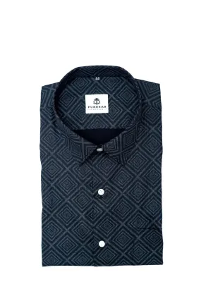 Black Color Morrocan Printed Shirt For Men