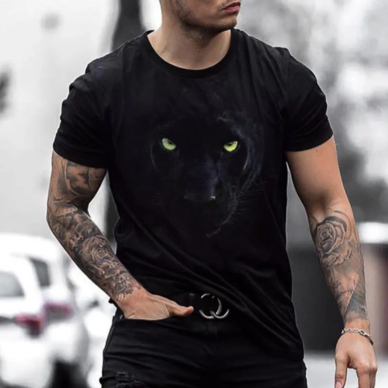 Black Panther Print Sports Breathable Men's Tops