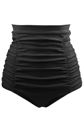 Black Retro High Waisted Swim Short