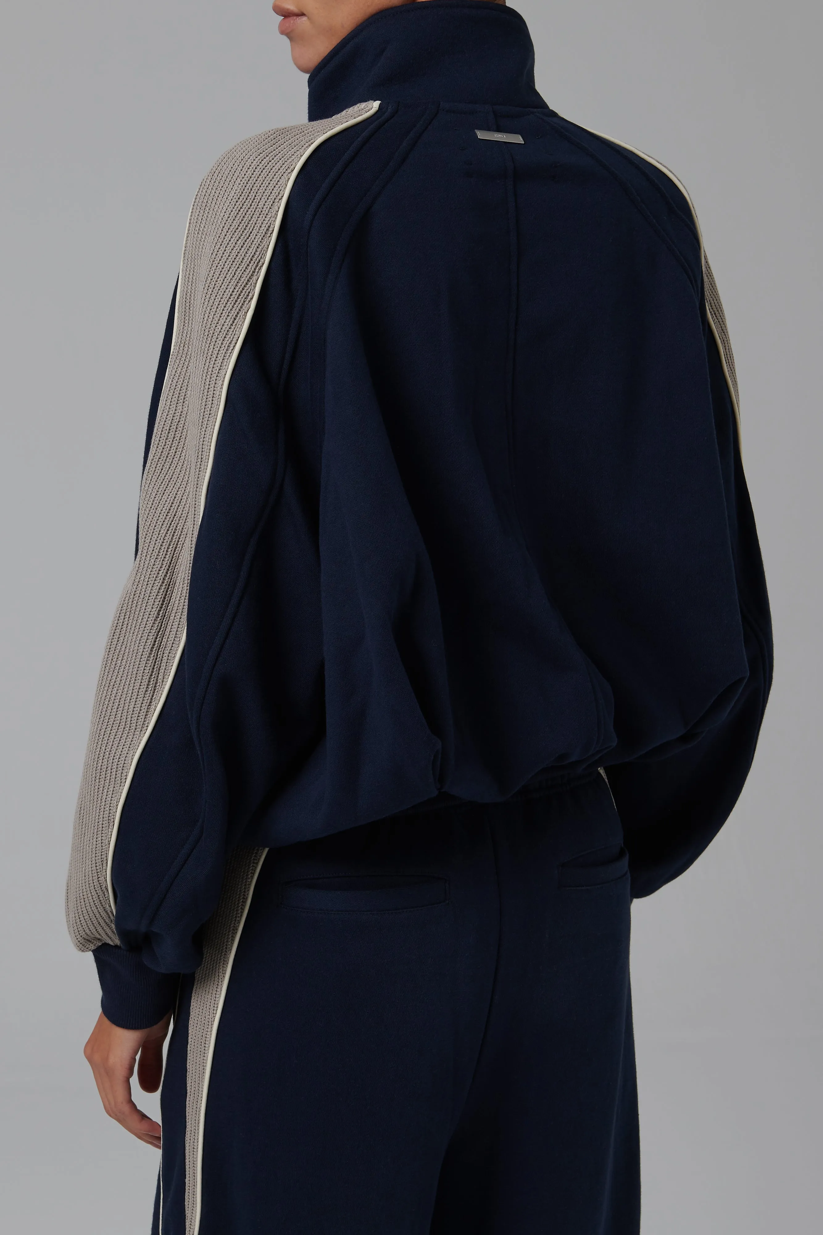 Blue Profile Zipper Sweatshirt