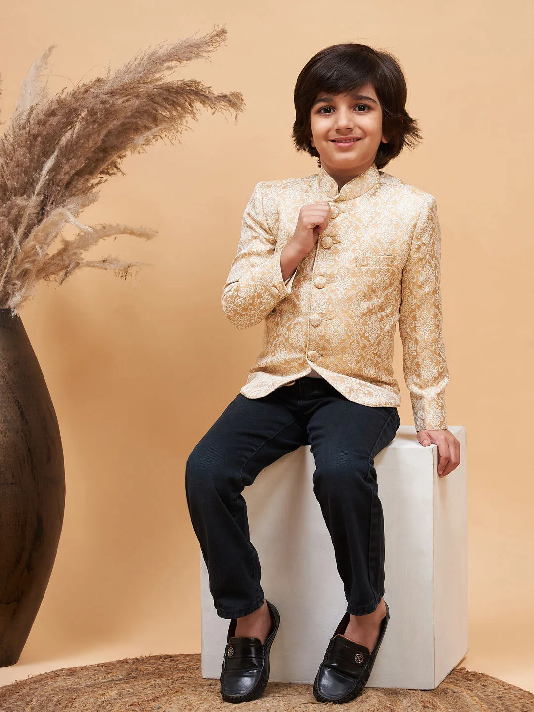 Boy's Gold Jodhpuri - Vastramay Boys