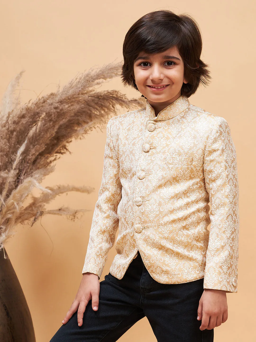 Boy's Gold Jodhpuri - Vastramay Boys