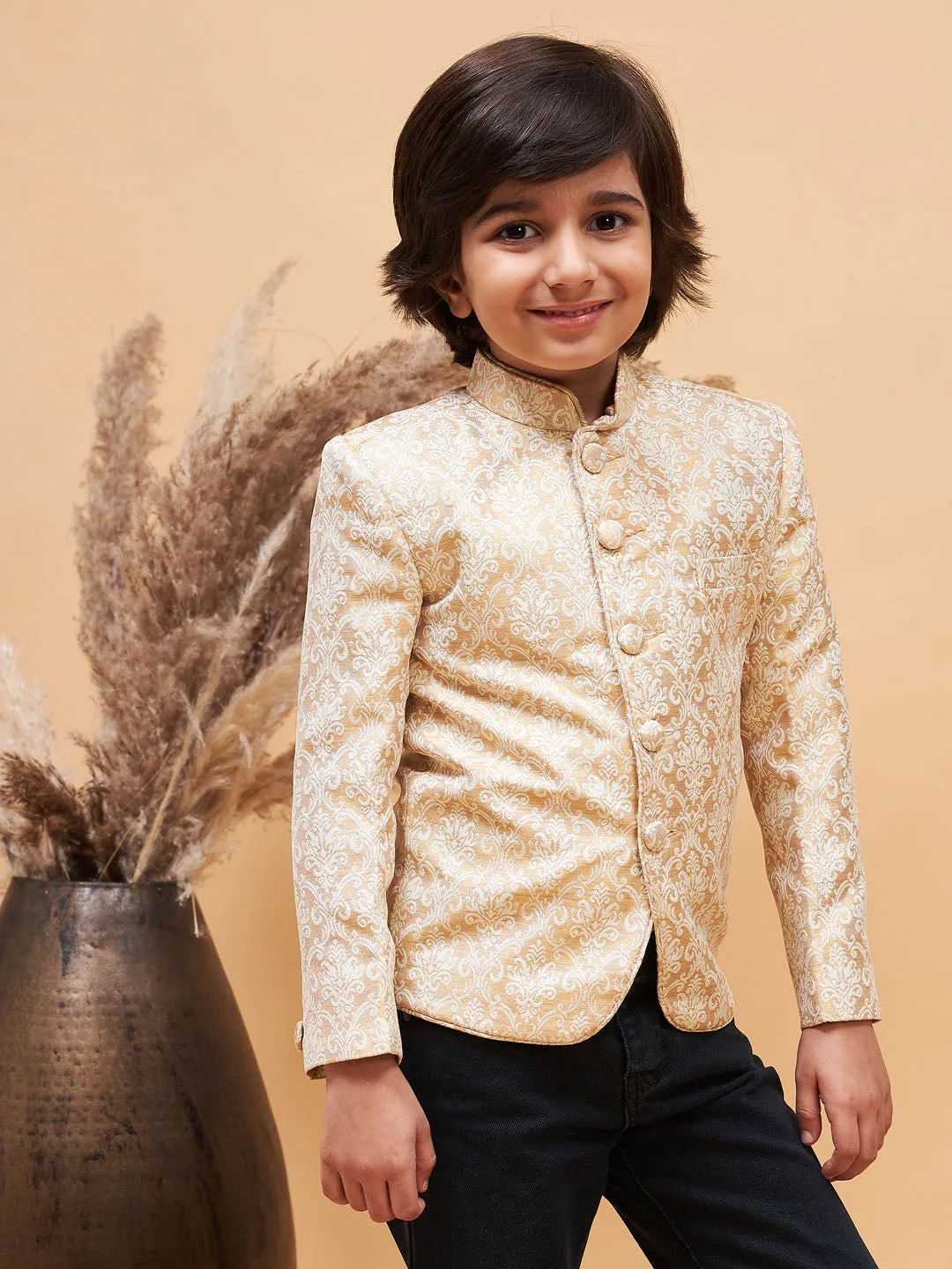 Boy's Gold Jodhpuri - Vastramay Boys