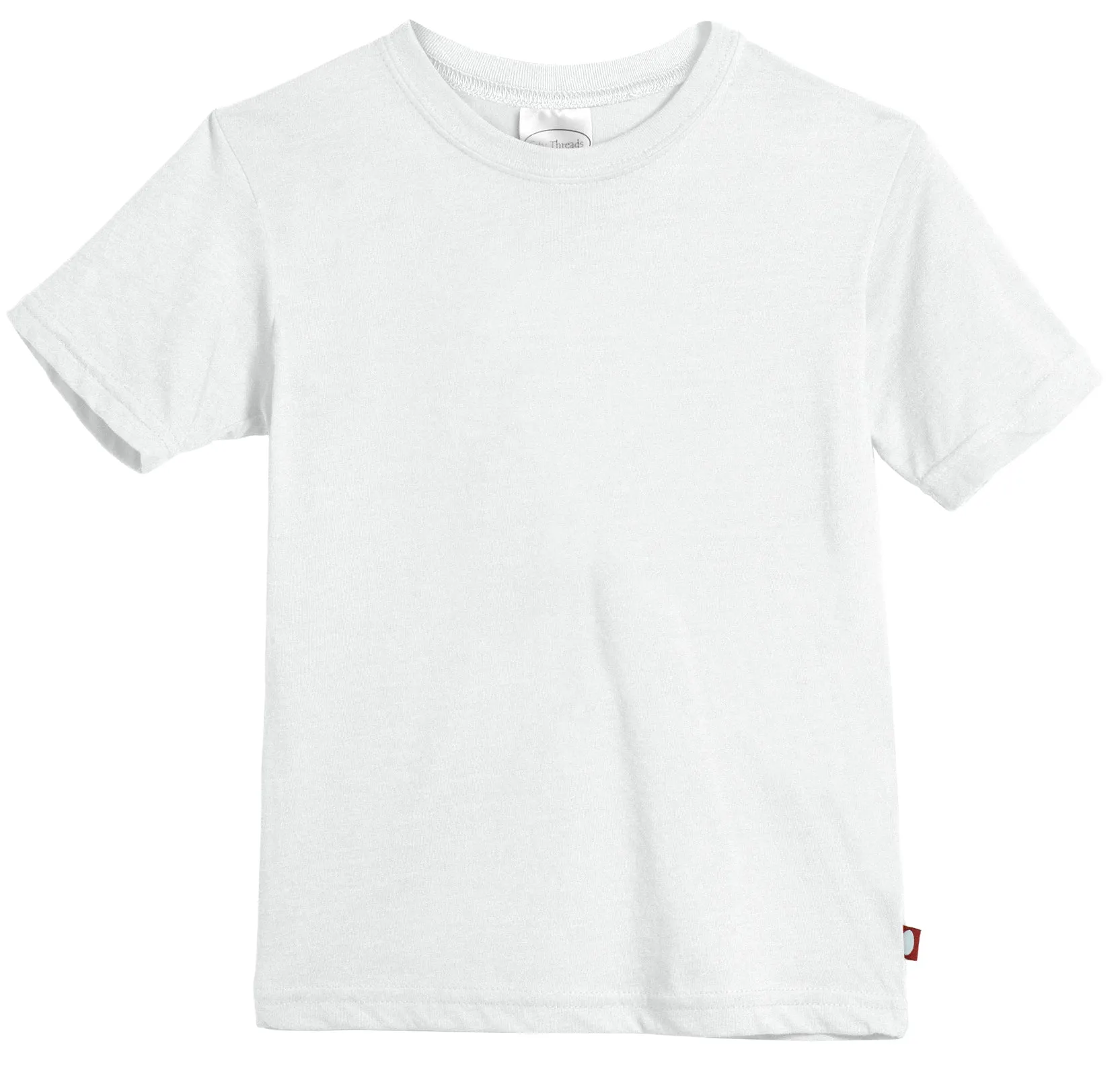 Boys Soft Cotton Jersey Short Sleeve Crew Tee | White