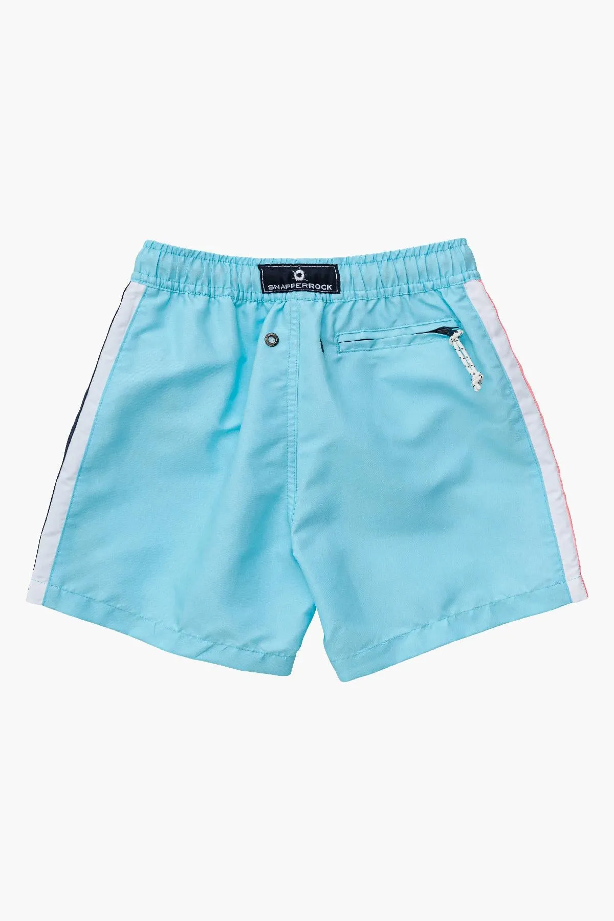 Boys Swim Snapper Rock Blue Retro Stripe Volley Board Shorts