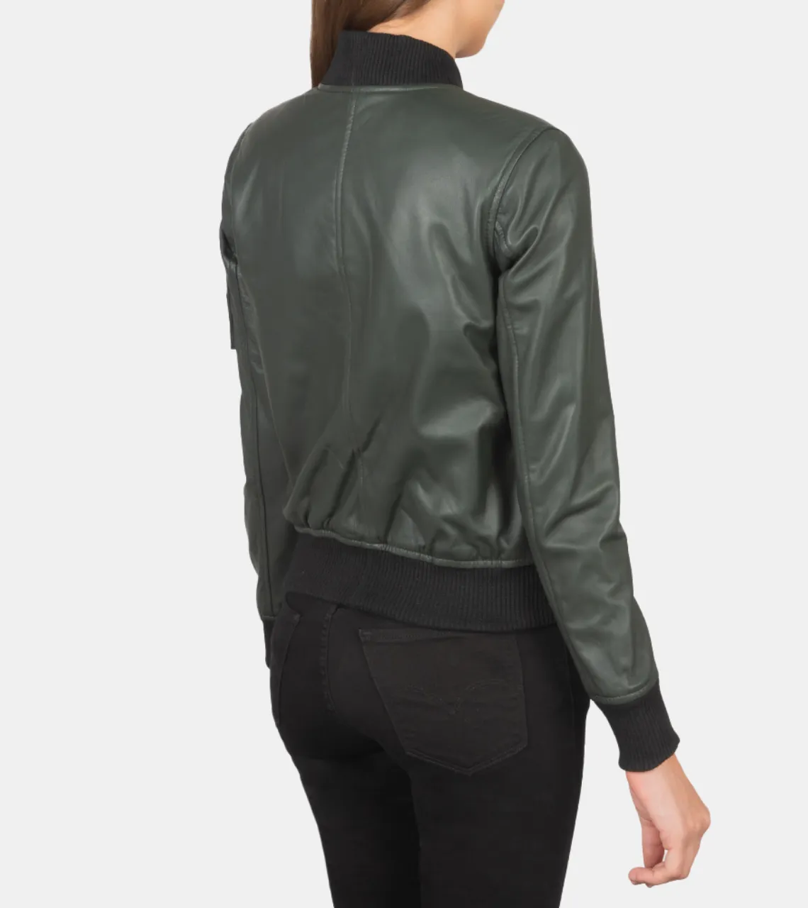 Carmilla Women's Green Bomber Leather Jacket