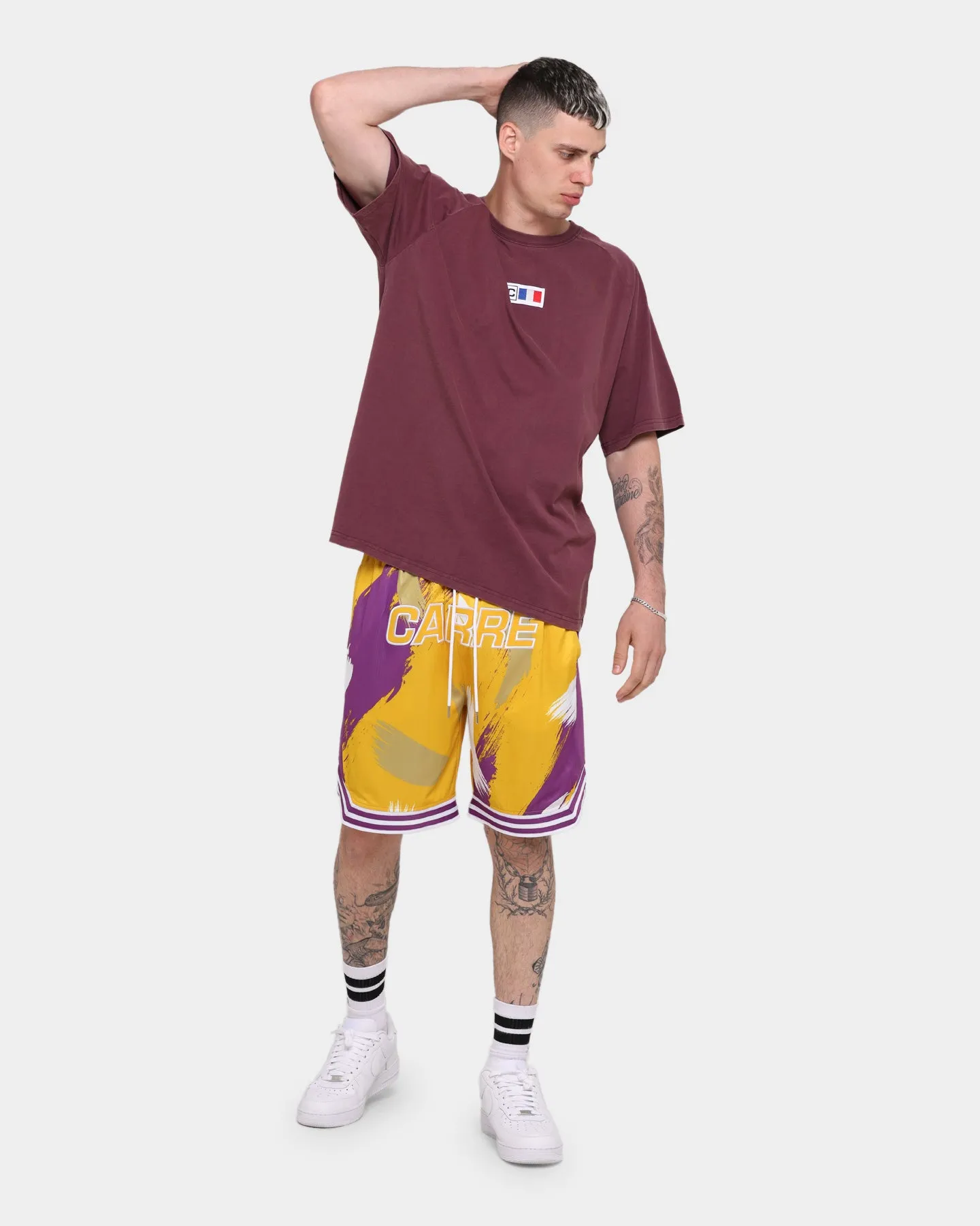 Carré Retro Ball Short Yellow/Purple/W