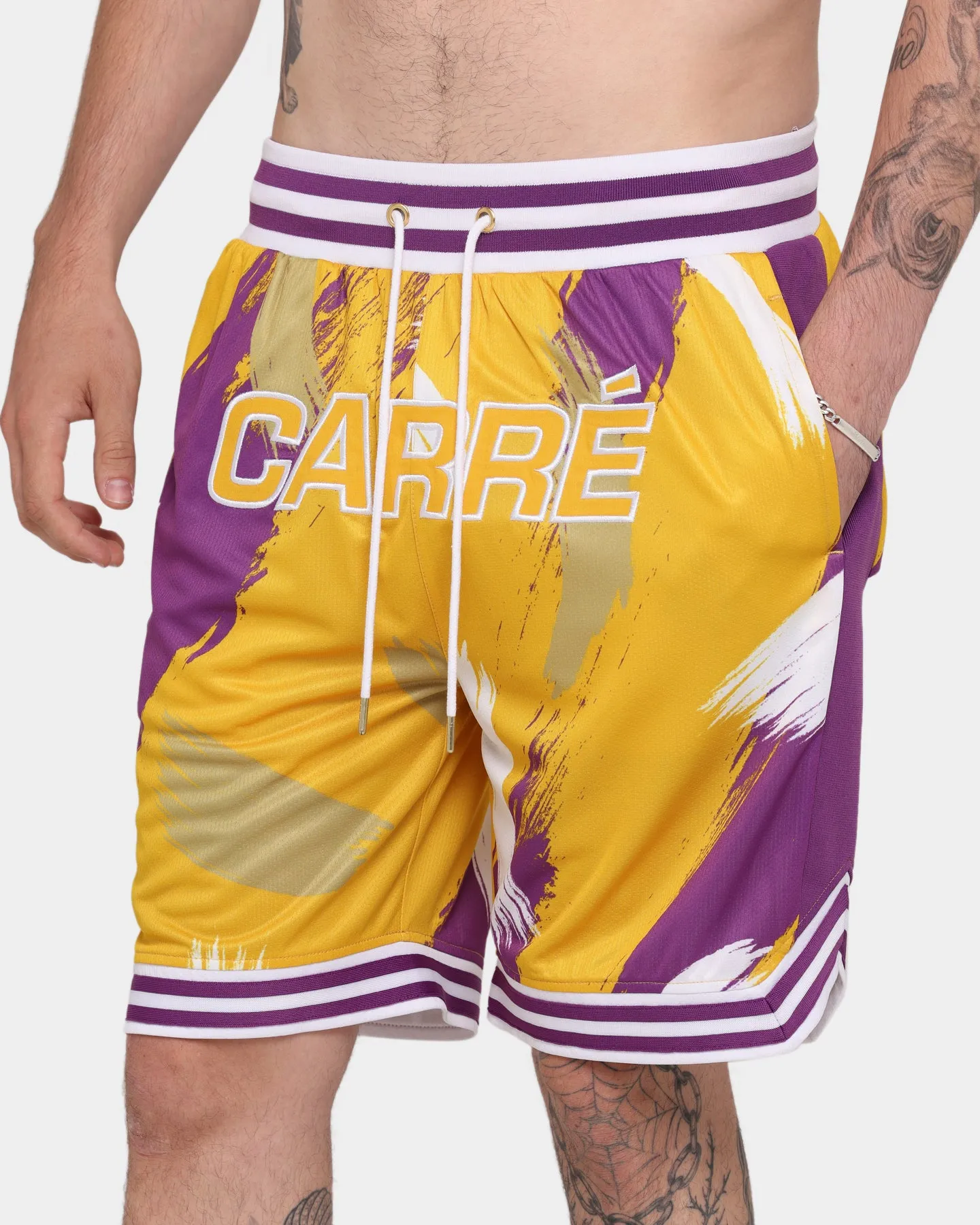 Carré Retro Ball Short Yellow/Purple/W