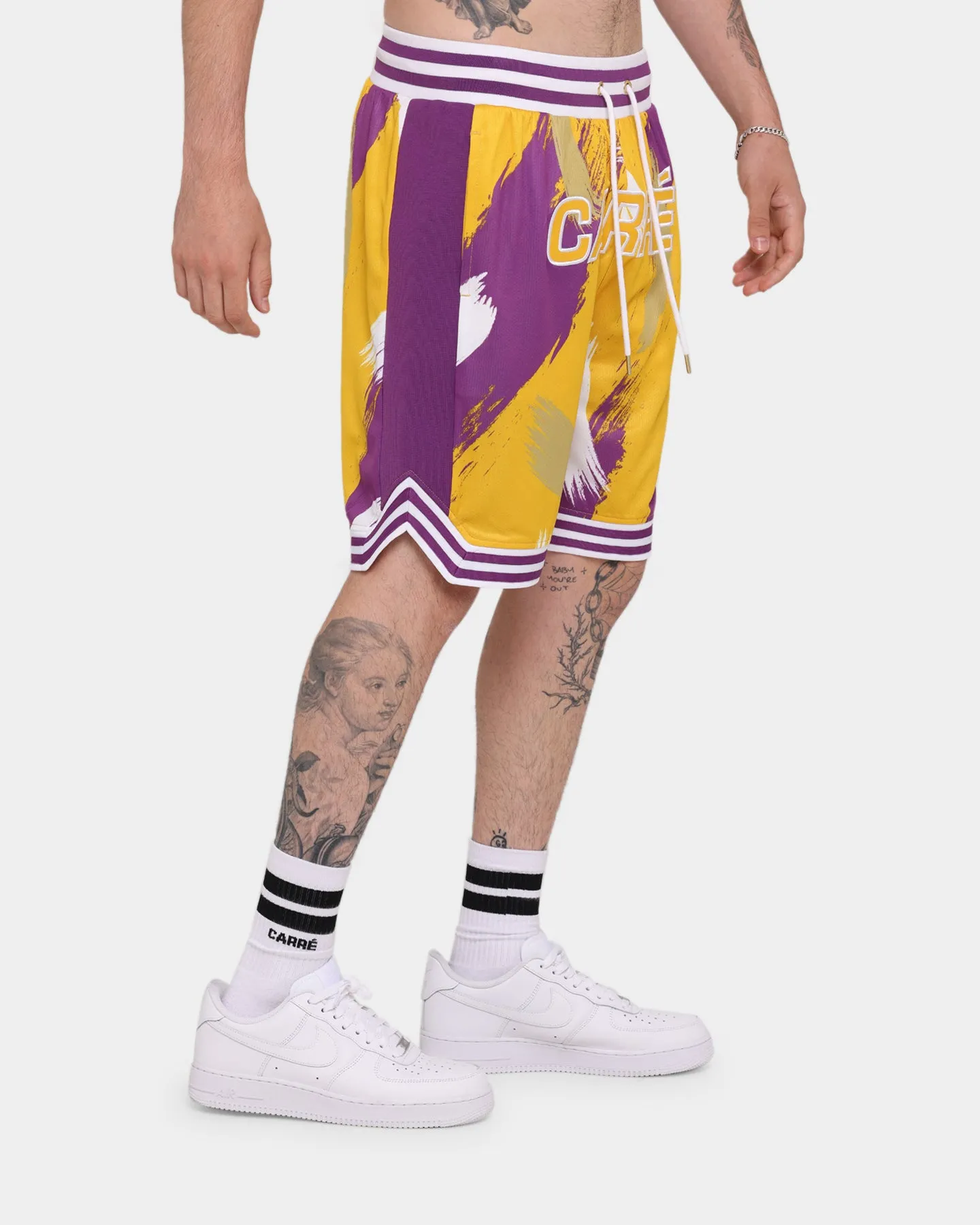 Carré Retro Ball Short Yellow/Purple/W