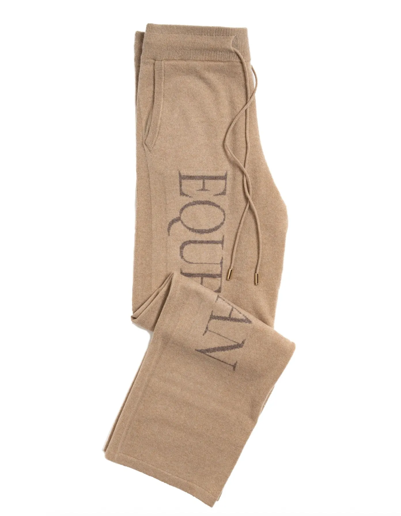 CASHMERE EQUESTRIAN JOGGER PANT LARGE CAMEL