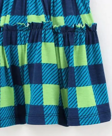 Checkered Printed Skirt - Blue