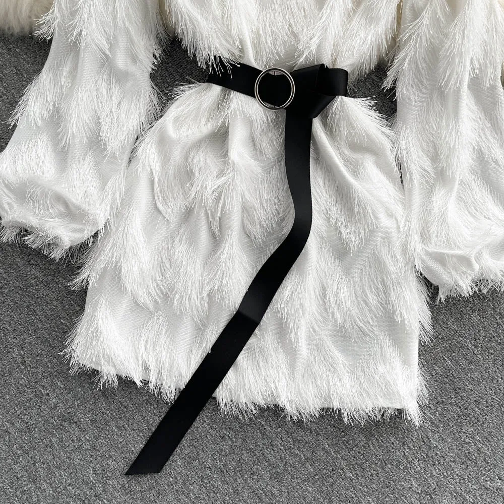 Chic Furry Tassel A-line Dress