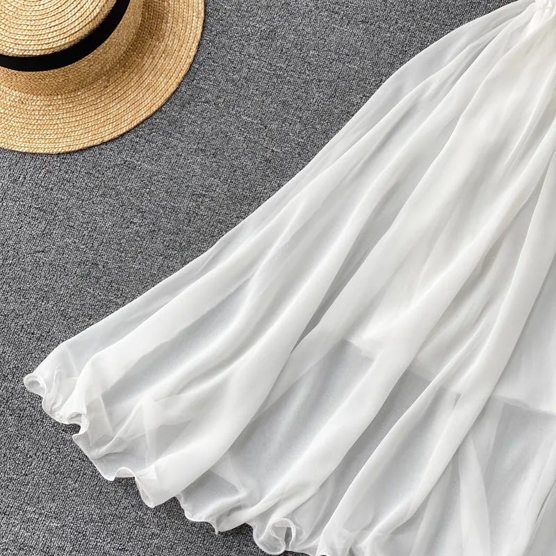 Chic Off-shoulder Pleated Chiffon Dress