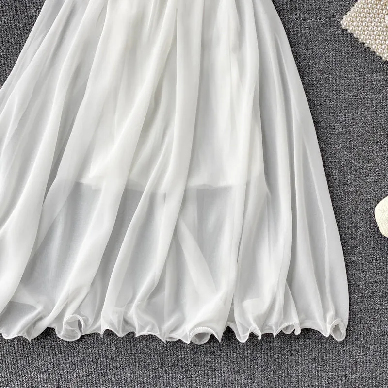 Chic Off-shoulder Pleated Chiffon Dress