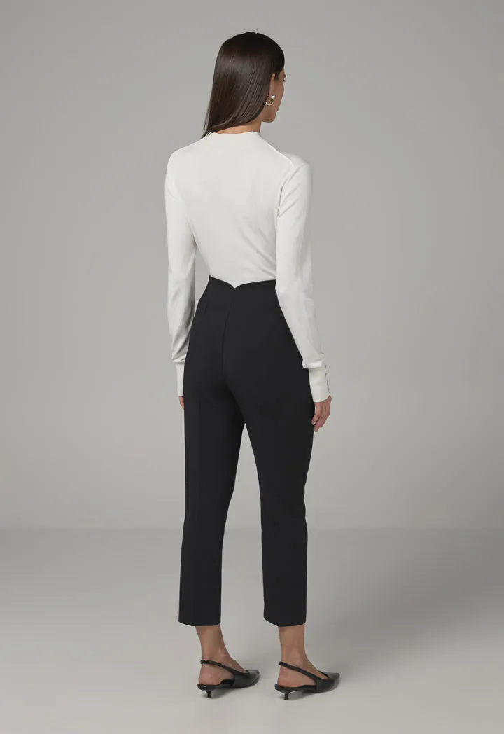 Choice Single Tone High-Waist Trousers Black