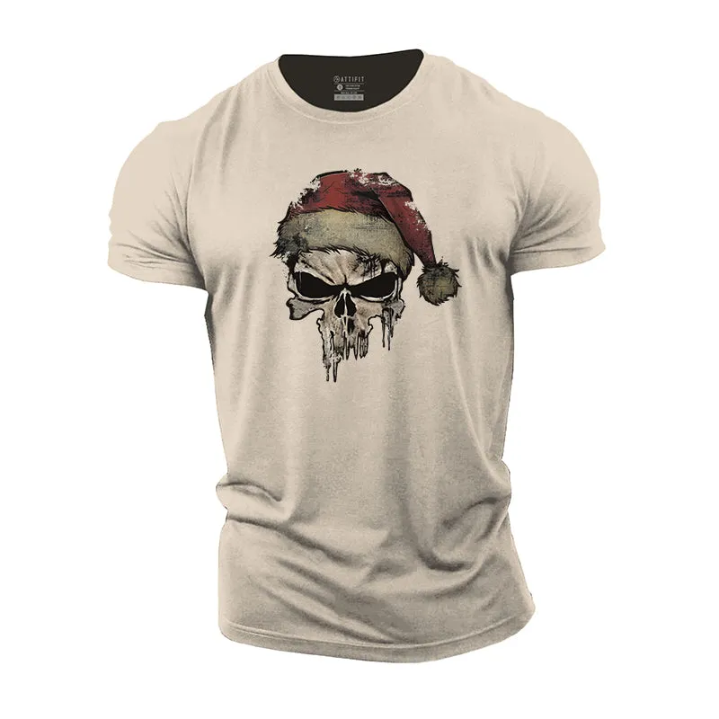 Christmas Skeleton Graphic Men's Fitness T-shirts