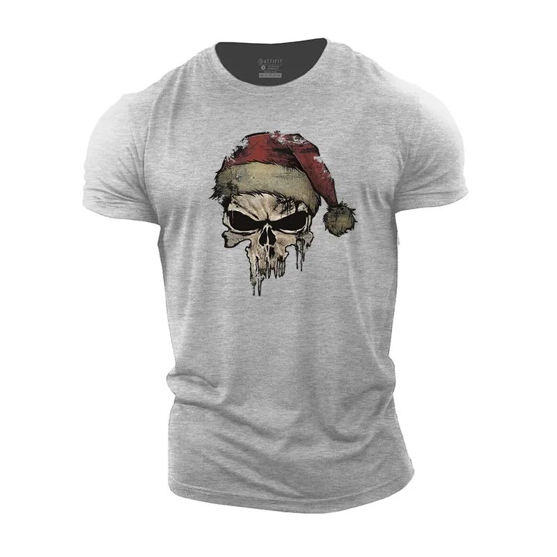 Christmas Skeleton Graphic Men's Fitness T-shirts