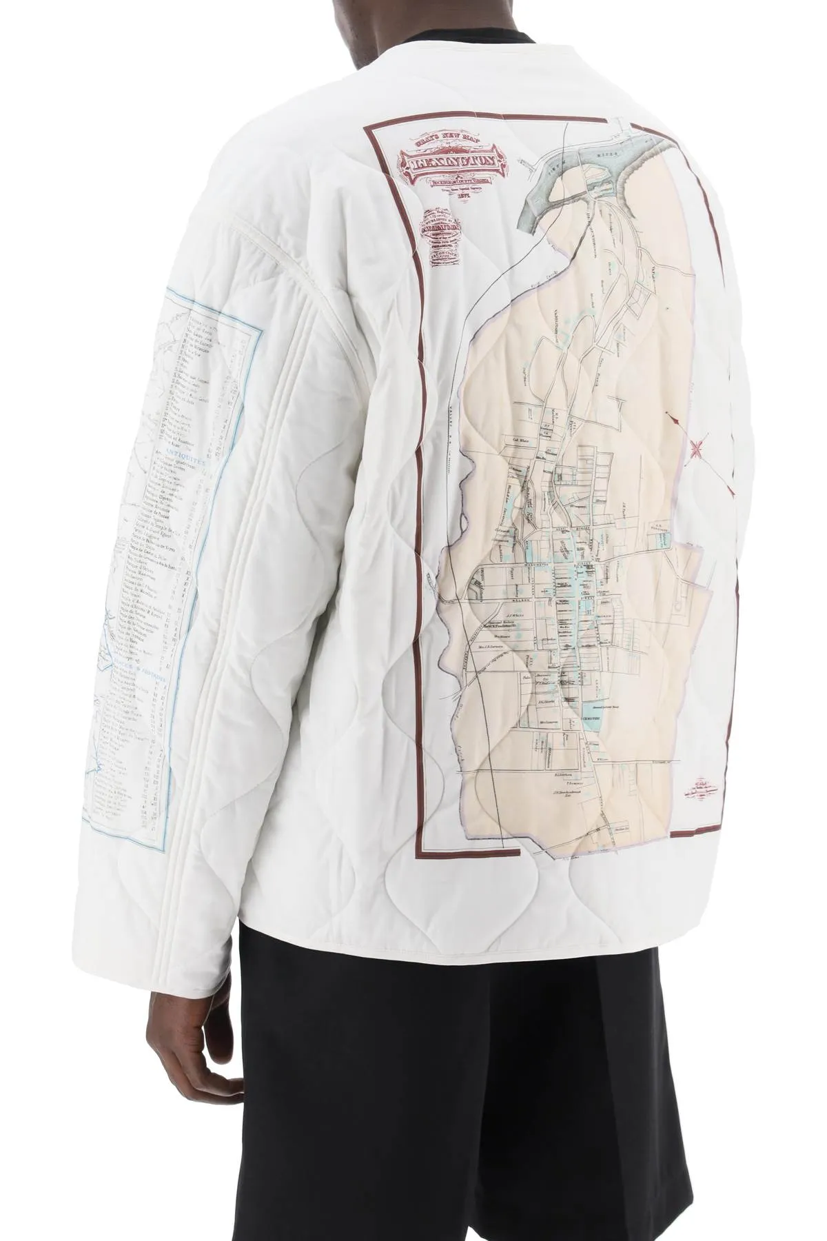 combat liner printed quilted jacket