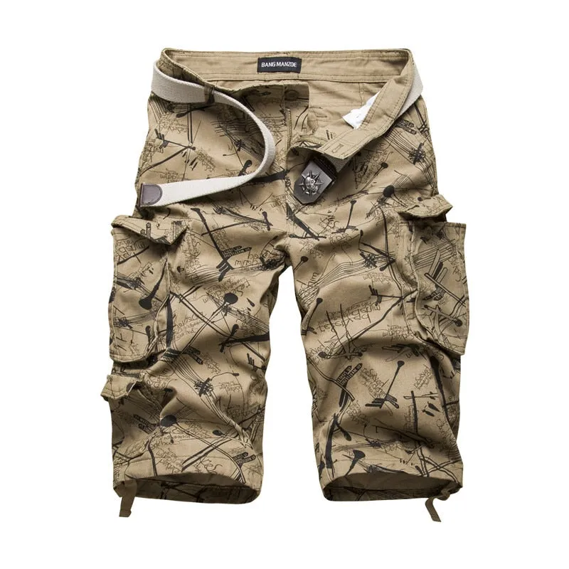 Cotton Cargo Retro Multi Pocket Style Men Shorts