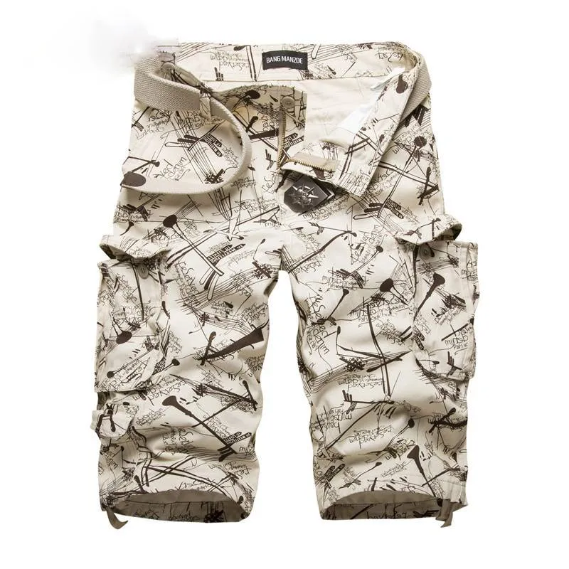 Cotton Cargo Retro Multi Pocket Style Men Shorts