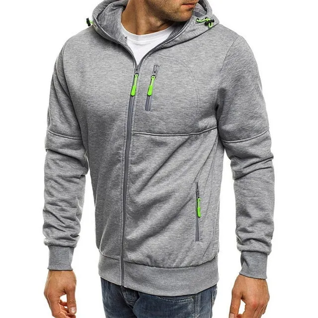 Cotton Mens Hoodies Zipper Sports Casual Wear Zipper 2019 Fashion Tide Jacquard Hoodies Fleece Jacket Fall Sweatshirts Coat