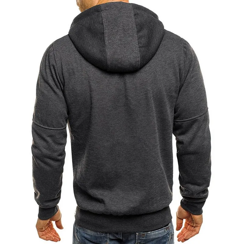 Cotton Mens Hoodies Zipper Sports Casual Wear Zipper 2019 Fashion Tide Jacquard Hoodies Fleece Jacket Fall Sweatshirts Coat