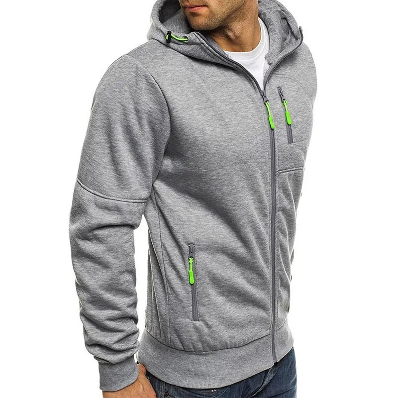 Cotton Mens Hoodies Zipper Sports Casual Wear Zipper 2019 Fashion Tide Jacquard Hoodies Fleece Jacket Fall Sweatshirts Coat