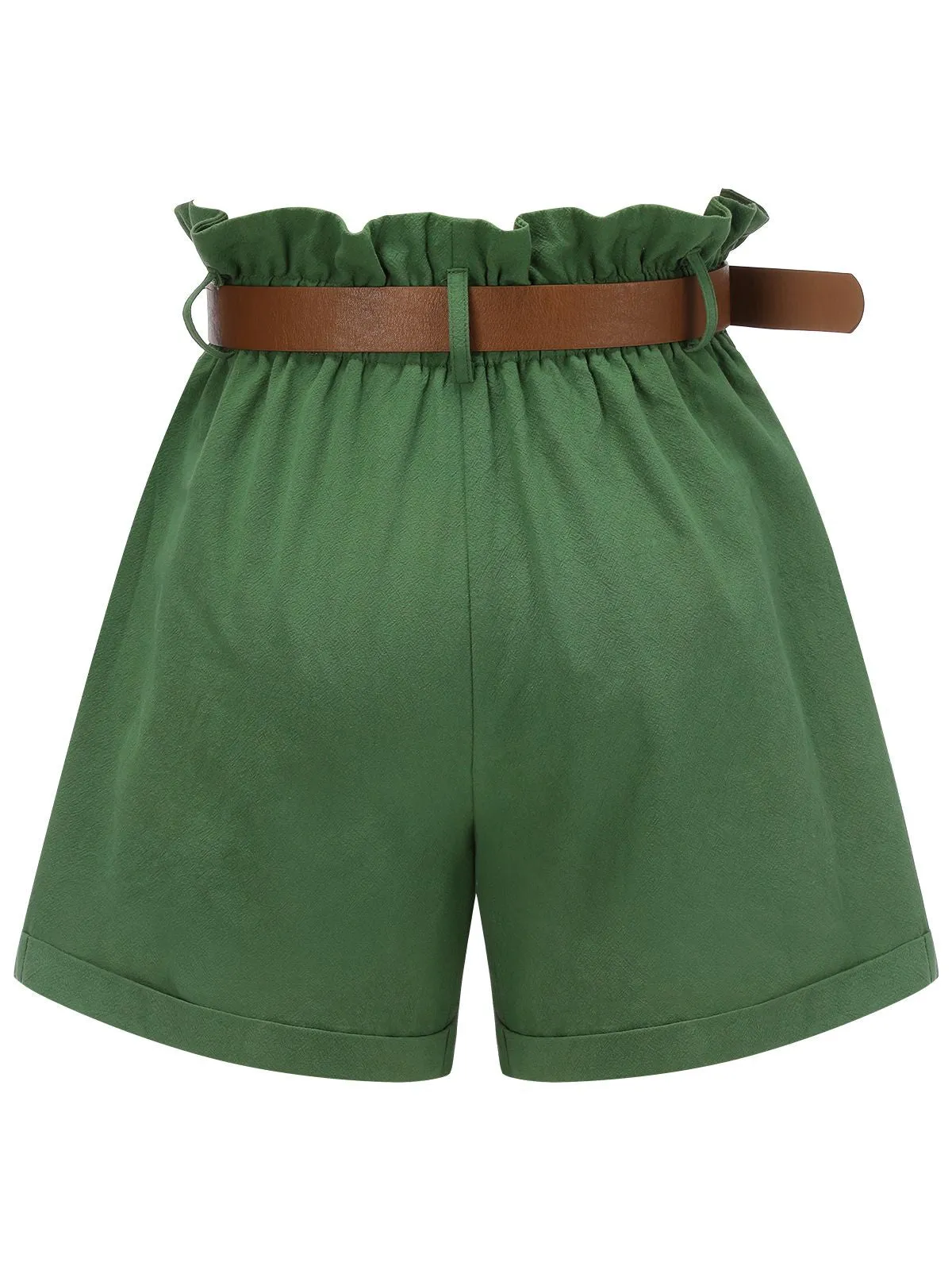 Dark Green 1960s Solid Vintage Shorts