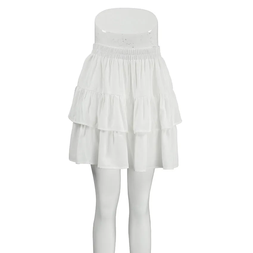 Design Sense Double-layer Chiffon Short Skirt