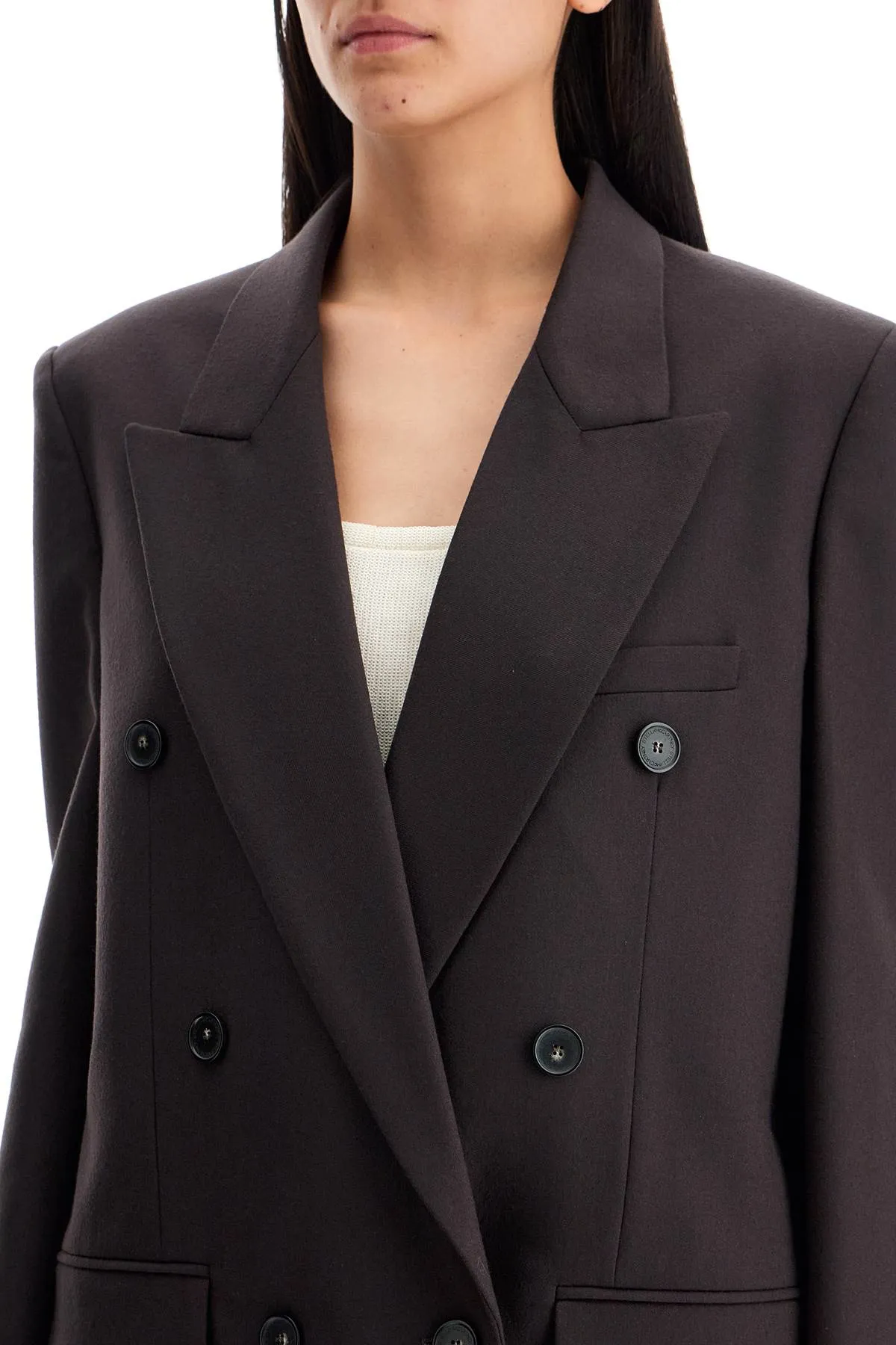 double-breasted wool blazer