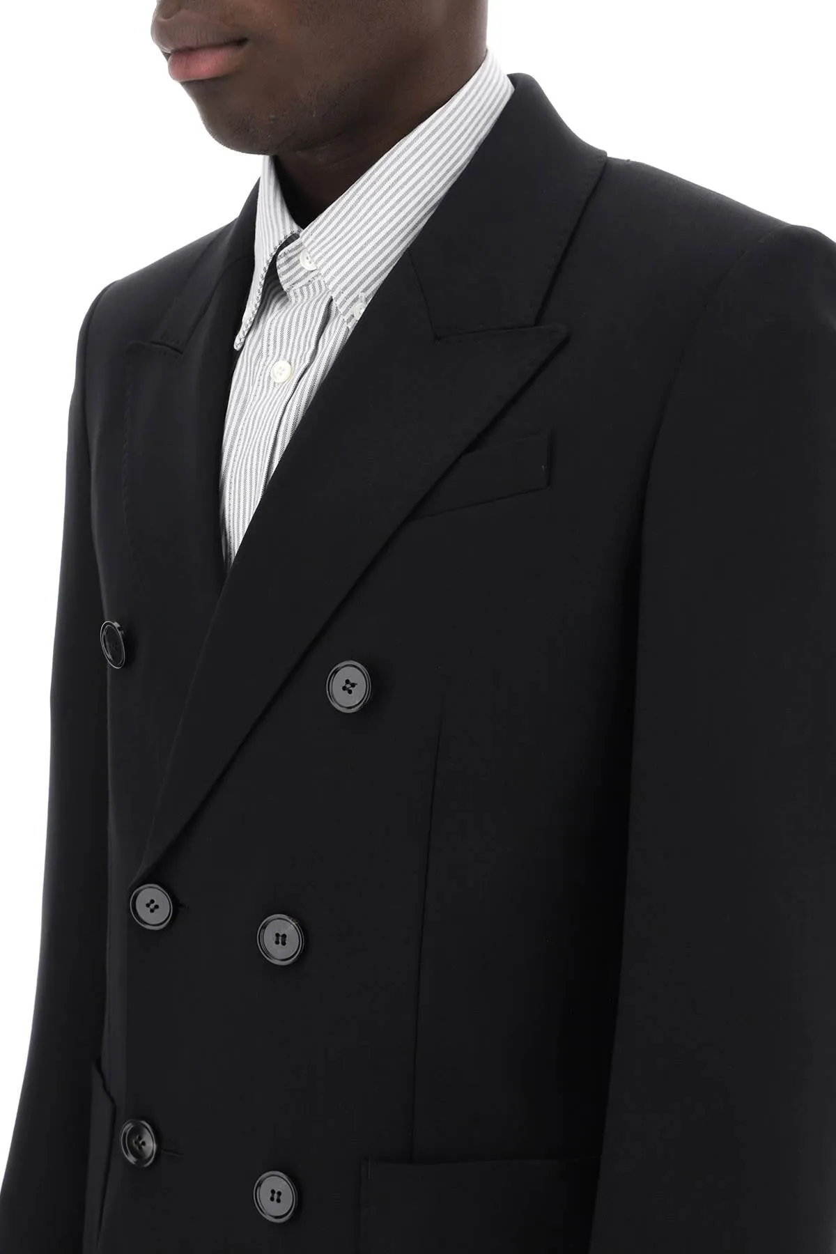 double-breasted wool jacket for men