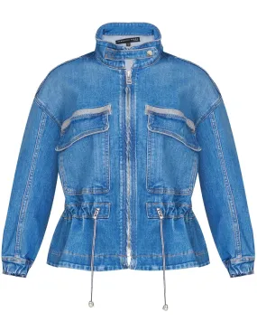 Drawstring Roz Denim Jacket in Astra