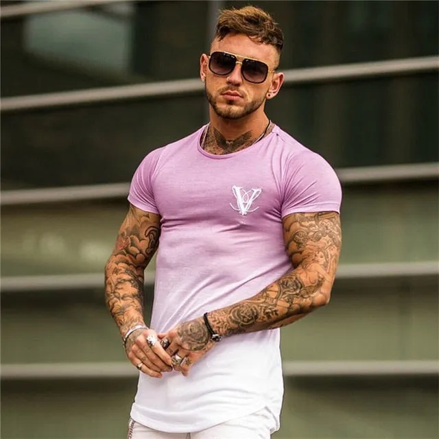 Fashion Gradient Colour T-Shirt for Men