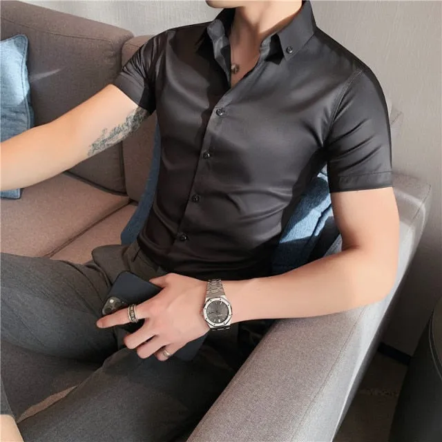 Fashion Slim Fit Casual Short Sleeve Shirt