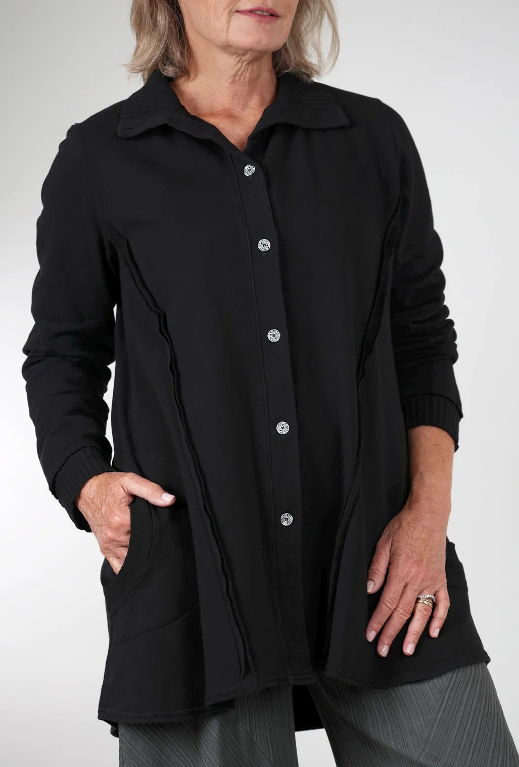 Fleece Swing Jacket, Black