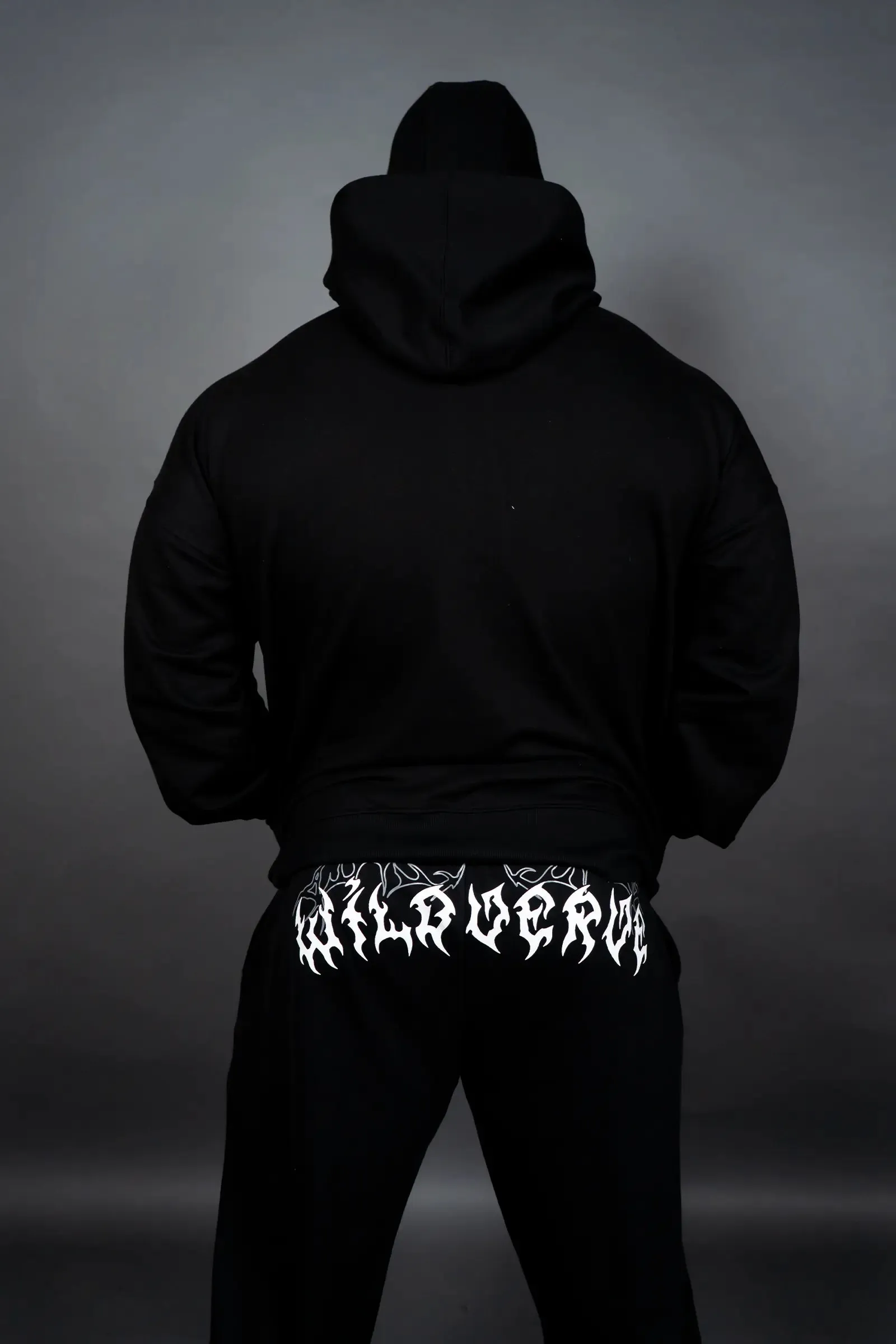 GHOST WARRIOR ZIPPER HOODIE (BLACK)