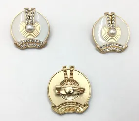 Golden & White One Pearl Stone with Clip Cufflinks