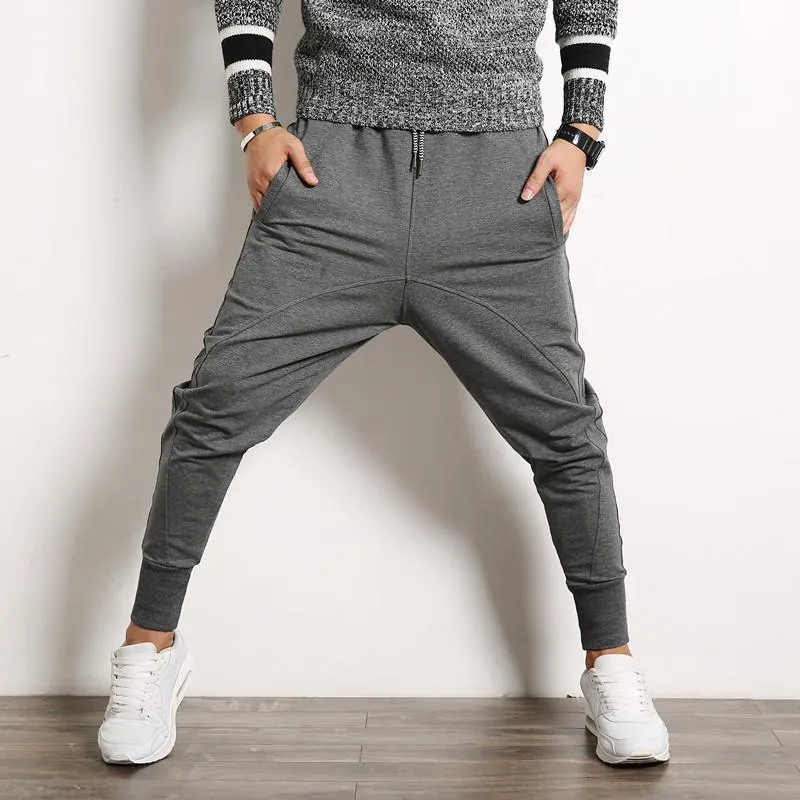 Harem Drop Crotch Pants For Men