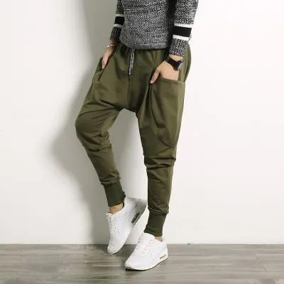 Harem Drop Crotch Pants For Men