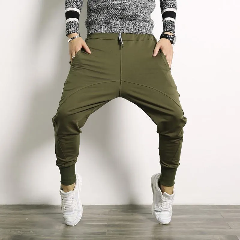 Harem Drop Crotch Pants For Men