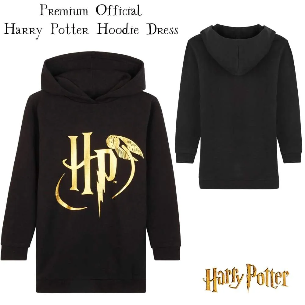 Harry Potter Hoodie Dress for Girls and Teens, Cotton Oversized Jumper