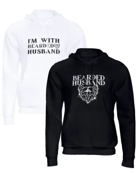 I'm With Bearded Husband/Bearded Husband Couple Hoodie