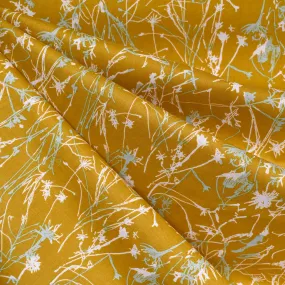 Japanese Abstract Lines Cotton Lawn Mustard