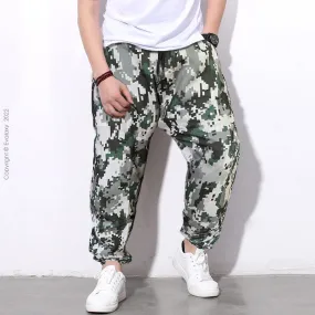 Loose Camo Blocks Jogger Breathable Casual Harem Pants For Men & Women