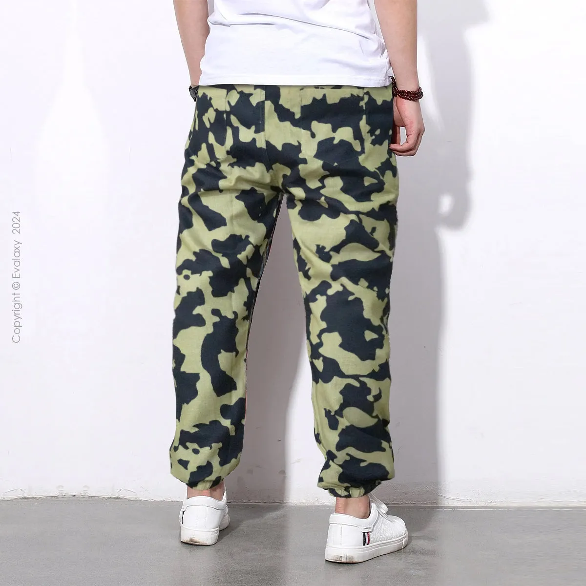 Loose Poison Green Camo Jogger Breathable Casual Harem Pants For Men & Women